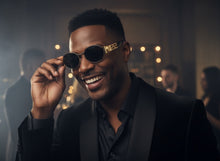 Classic Vintage Retro Luxury Hip Hop Rapper Style SUNGLASSES Oval Gold Frame - Dark Lens 27736