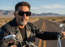 Classic Hardcore Biker Gangster Style LOCS SUNGLASSES Large Thick Black Frame - Dark Lens 91336