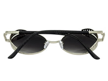 Classic Elegant Vintage Retro Style SUNGLASSES Oval Silver Frame - Gradient Lens 27740