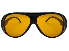 Exaggerated Classic Vintage Retro Style SUNGLASSES Black Frame - Orange Lens 2465