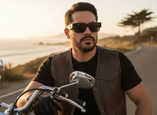 Classic Hardcore Biker Gangster Style LOCS SUNGLASSES Square Black Frame - Dark Lens 91194