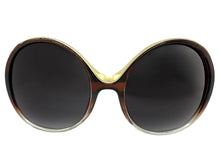 Oversized Exaggerated Vintage Retro Style SUNGLASSES Large Round Brown Frame 7152