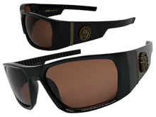 Classic Hardcore Gangster Biker Style Choppers SUNGLASSES Thick Black Frame - Brown Lens 6786