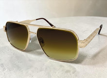 Classic Vintage Retro Luxury Hip Hop Rapper Style SUNGLASSES Square Rose Gold Frame - Honey Lens E2206
