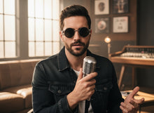 Classic Vintage Retro Luxury Hip Hop Rapper Style SUNGLASSES Round Silver Frame - Dark Lens 6556