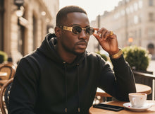 Classic Vintage Retro Luxury Hip Hop Rapper Style SUNGLASSES Oval Gold Frame - Dark Lens 27736