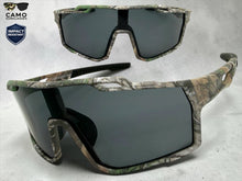 Military Tactical Hunting Fishing Wrap Around Safety SUNGLASSES Large Camouflage Frame - Dark Lens CAMO3