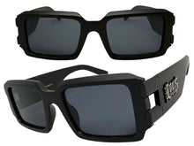 Classic Hardcore Biker Gangster Style LOCS SUNGLASSES Large Thick Matte Black Frame - Dark Lens 91336