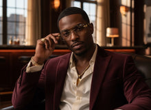 Classy Elegant Luxury Hip Hop Rapper Style SUNGLASSES Gold & Faux Wooden Frame - Clear Lens E2176