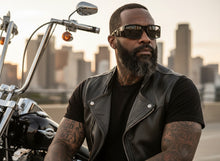 Classic Hardcore Gangster Biker Style Choppers SUNGLASSES Thick Black Frame - Dark Lens 6786