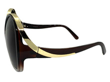 Oversized Exaggerated Vintage Retro Style SUNGLASSES Large Round Brown Frame 7152