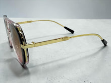 Classy Elegant Vintage Retro Aviator Style SUNGLASSES Large Pink & Gold Frame 2888