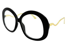 Oversized Vintage Retro Style Clear Lens EYEGLASSES Large Round Black Frame 16020