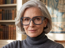 Oversized Classic Vintage Retro Style Clear Lens EYEGLASSES Thick Square Gray Frame 81218