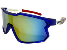 Oversized Sporty Wrap Around Style SUNGLASSES Large Blue Patriotic USA Flag Frame 3737
