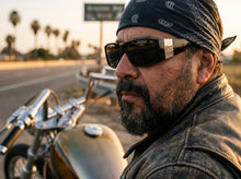 Classic Hardcore Biker Gangster Style LOCS SUNGLASSES Large Thick Black Frame - Dark Lens 91337