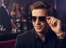 Classy Elegant Luxury Hip Hop Rapper Style SUNGLASSES Gold & Faux Wooden Frame - Gray Lens E2176