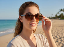Oversized Classic Vintage Retro Style SUNGLASSES X-Large Round Brown Frame 15032