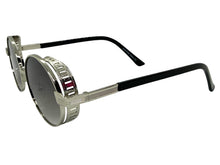 Classic Elegant Vintage Retro Style SUNGLASSES Oval Silver Frame - Gradient Lens 27740