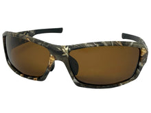 Military Tactical Hunting Fishing Wrap Around Safety POLARIZED SUNGLASSES Camouflage Frame - Brown Lens CAMO2
