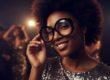 Oversized Vintage Retro Style Clear Lens EYEGLASSES Large Round Matte Black Frame 16020