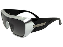 Space Futuristic Robotic Cyclops Modern Contemporary Party Raver SUNGLASSES Sleek Silver Frame LH315