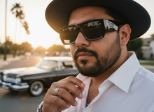 Classic Hardcore Biker Gangster Style LOCS SUNGLASSES Large Super Thick Black Frame - Dark Lens 91301