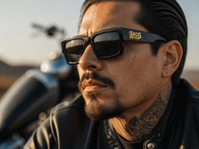 Classic Hardcore Biker Gangster Style LOCS SUNGLASSES Large Thick Black Frame - Dark Lens 91212