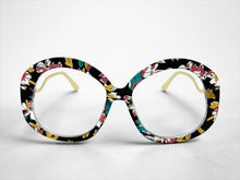 Oversized Vintage Retro Style Clear Lens EYEGLASSES Large Round Floral Frame 16020