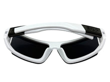 Classic Hardcore Biker Gangster Wrap Around LOCS SUNGLASSES Large White Frame - Dark Lens 91202