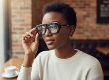 Classy Elegant Modern Retro Style Clear Lens EYEGLASSES Black Geometric Optical Frame 6191