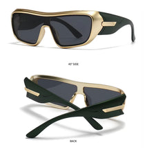 Space Futuristic Robotic Cyclops Modern Contemporary Party Raver SUNGLASSES Sleek Gold Frame LH315