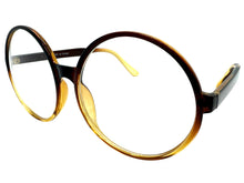 Oversized Vintage Retro Style Clear Lens EYEGLASSES X-Large Round Brown Frame 15032