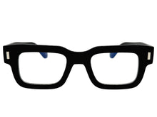 Classic Vintage Retro Style EYEGLASSES Blue Light Black Clear Lens - Thick Square Black Frame 80844