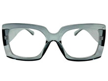Oversized Classic Vintage Retro Style Clear Lens EYEGLASSES Thick Square Gray Frame 81218