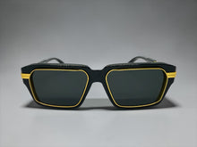 Classic Vintage Retro Luxury Hip Hop Rapper Style SUNGLASSES Square Black & Gold Frame - Dark Lens 81063
