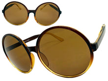 Oversized Classic Vintage Retro Style SUNGLASSES X-Large Round Brown Frame 15032