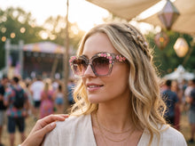 Classic Elegant Vintage Retro Style SUNGLASSES Large Thick Square Gray Floral Frame 17004 (Copy)