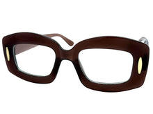 Classy Elegant Modern Retro Style Clear Lens EYEGLASSES Thick Brown Optical Frame 24020