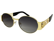Classic Vintage Retro Luxury Hip Hop Rapper Style SUNGLASSES Oval Gold Frame - Gray Lens 27736