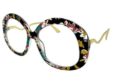 Oversized Vintage Retro Style Clear Lens EYEGLASSES Large Round Floral Frame 16020