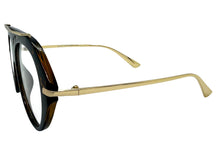 Oversized Classic Vintage Retro Style Clear Lens EYEGLASSES Large Tortoise & Gold Frame 27009