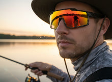 Military Tactical Hunting Fishing Wrap Around Safety SUNGLASSES Camouflage Frame - Gold Lens CAMO3