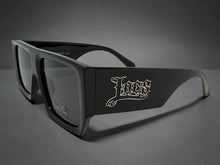 Classic Hardcore Biker Gangster Style LOCS SUNGLASSES Large Super Thick Black Frame - Dark Lens 91301