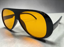 Exaggerated Classic Vintage Retro Style SUNGLASSES Black Frame - Orange Lens 2465