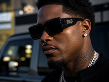 Classic Hardcore Biker Gangster Style LOCS SUNGLASSES Large Thick Matte Black Frame - Dark Lens 91336