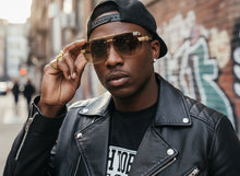 Classy Elegant Luxury Hip Hop Rapper Style SUNGLASSES Gold & Tortoise Frame - Gold Cross & Fleur De Lis 27774