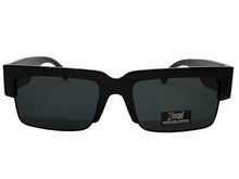 Classic Hardcore Biker Gangster Style LOCS SUNGLASSES Square Black Frame - Dark Lens 91194