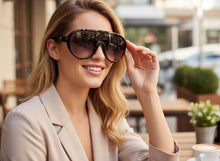 Classic Vintage Retro Style SUNGLASSES Black & Gold Frame - Gray Gradient Lens 3093