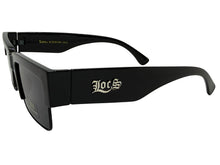 Classic Hardcore Biker Gangster Style LOCS SUNGLASSES Square Black Frame - Dark Lens 91194